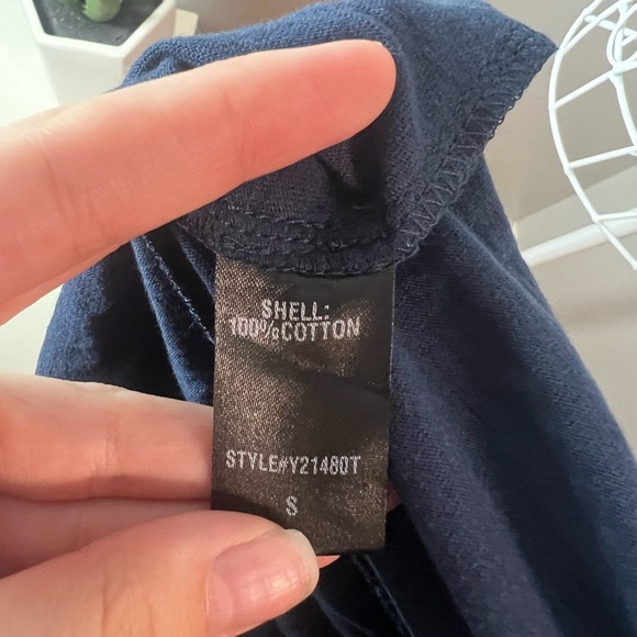 POMANDER PLACE Tuckernuck Flutter Sleeve Cotton T-Shirt Navy Blue S Prep Capsule - Picture 4 of 4